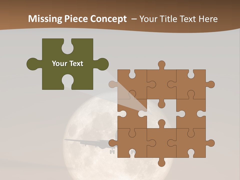 A Jet Air Plane In The Moon PowerPoint Template