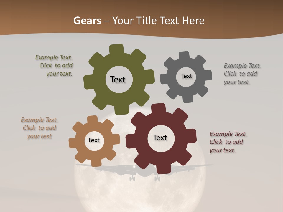 A Jet Air Plane In The Moon PowerPoint Template