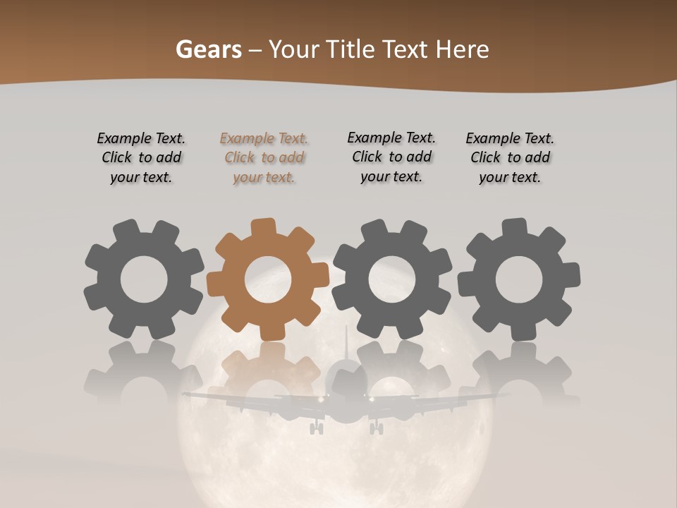 A Jet Air Plane In The Moon PowerPoint Template