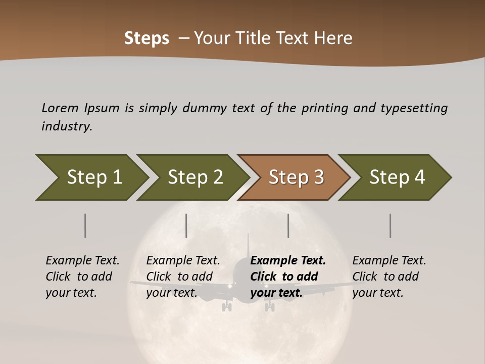 A Jet Air Plane In The Moon PowerPoint Template