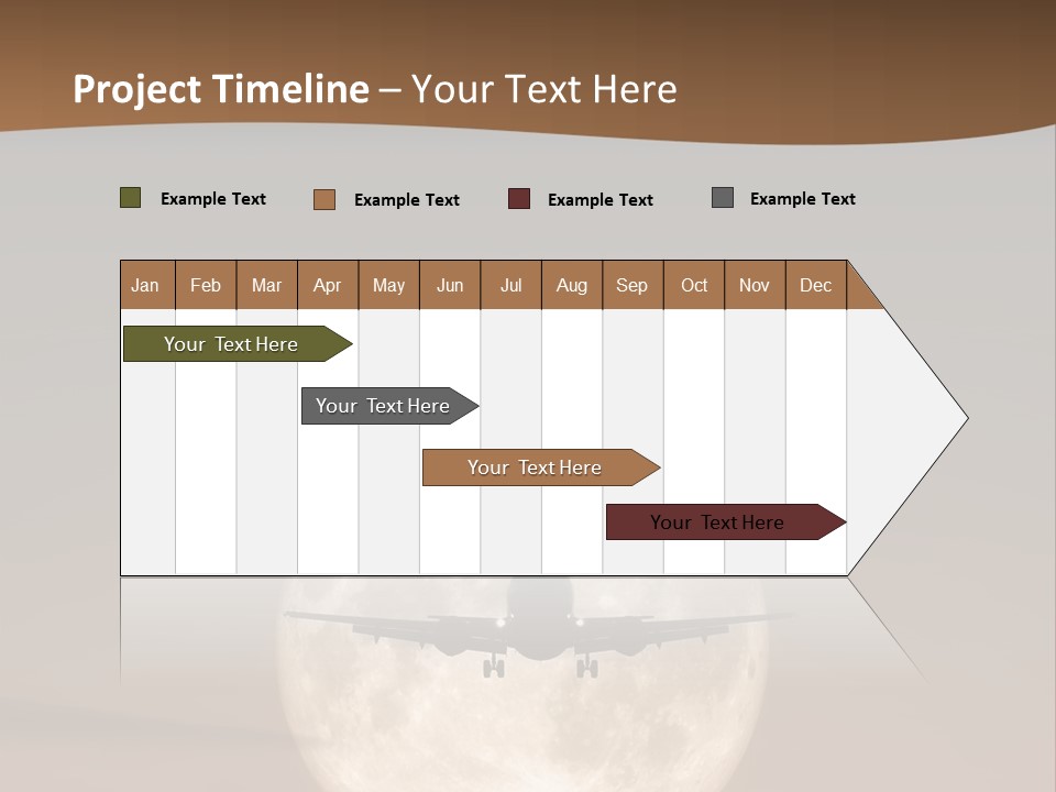 A Jet Air Plane In The Moon PowerPoint Template