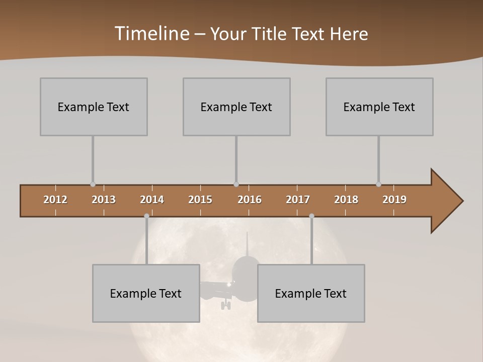 A Jet Air Plane In The Moon PowerPoint Template