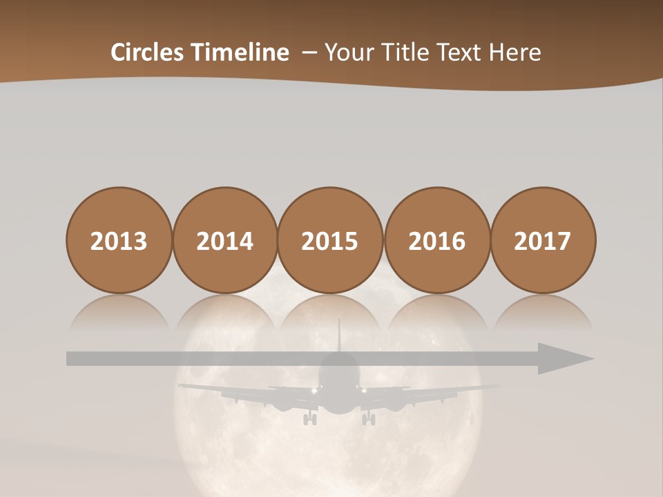 A Jet Air Plane In The Moon PowerPoint Template