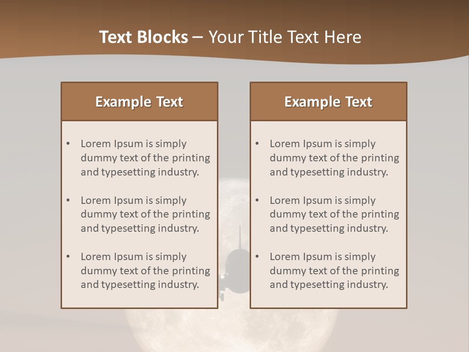 A Jet Air Plane In The Moon PowerPoint Template