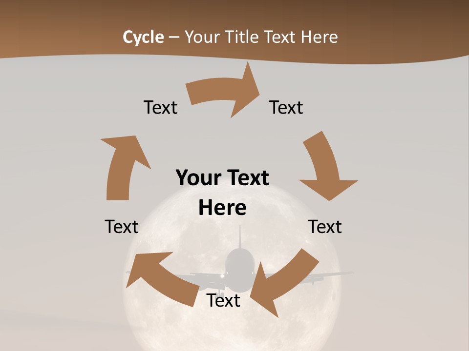 A Jet Air Plane In The Moon PowerPoint Template
