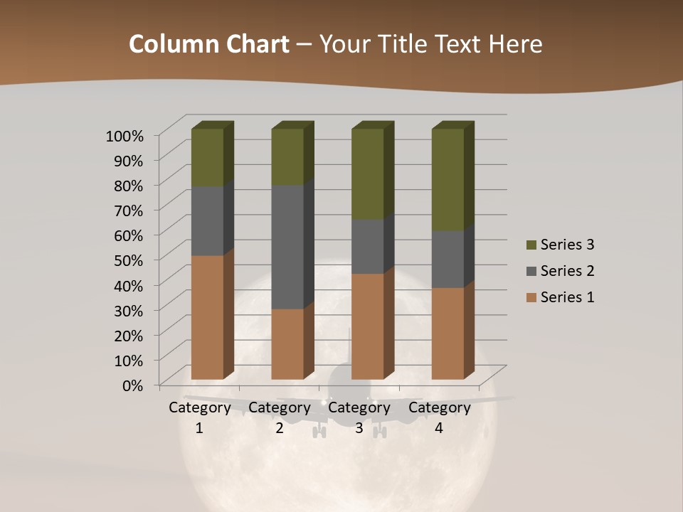 A Jet Air Plane In The Moon PowerPoint Template