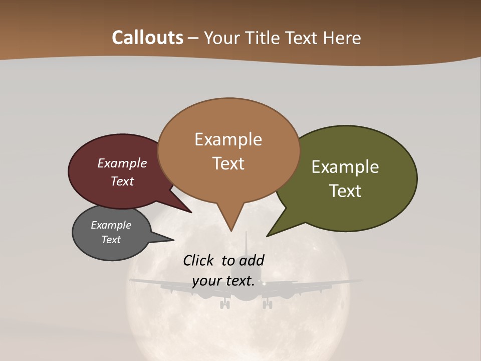 A Jet Air Plane In The Moon PowerPoint Template