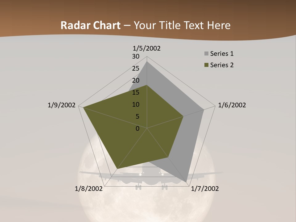 A Jet Air Plane In The Moon PowerPoint Template
