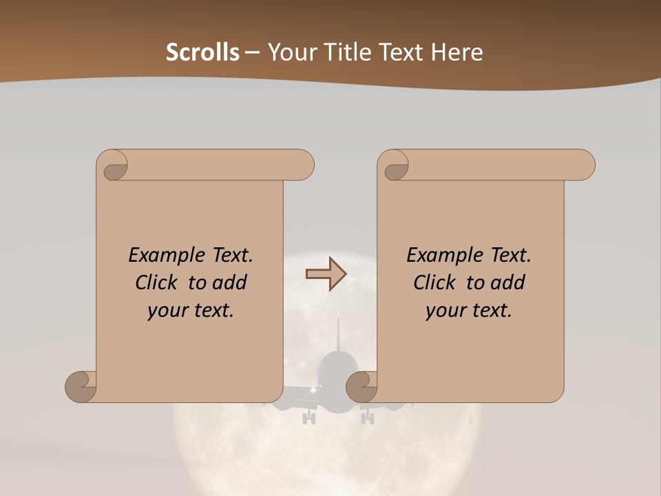 A Jet Air Plane In The Moon PowerPoint Template