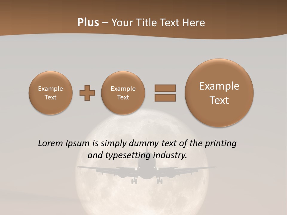 A Jet Air Plane In The Moon PowerPoint Template