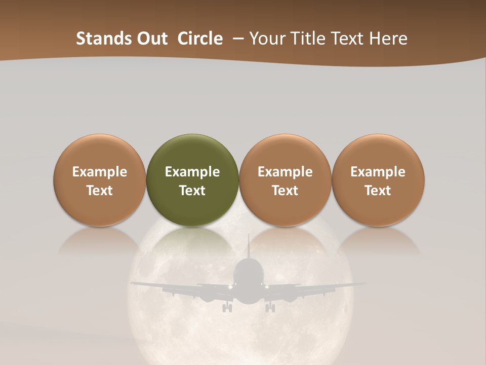 A Jet Air Plane In The Moon PowerPoint Template