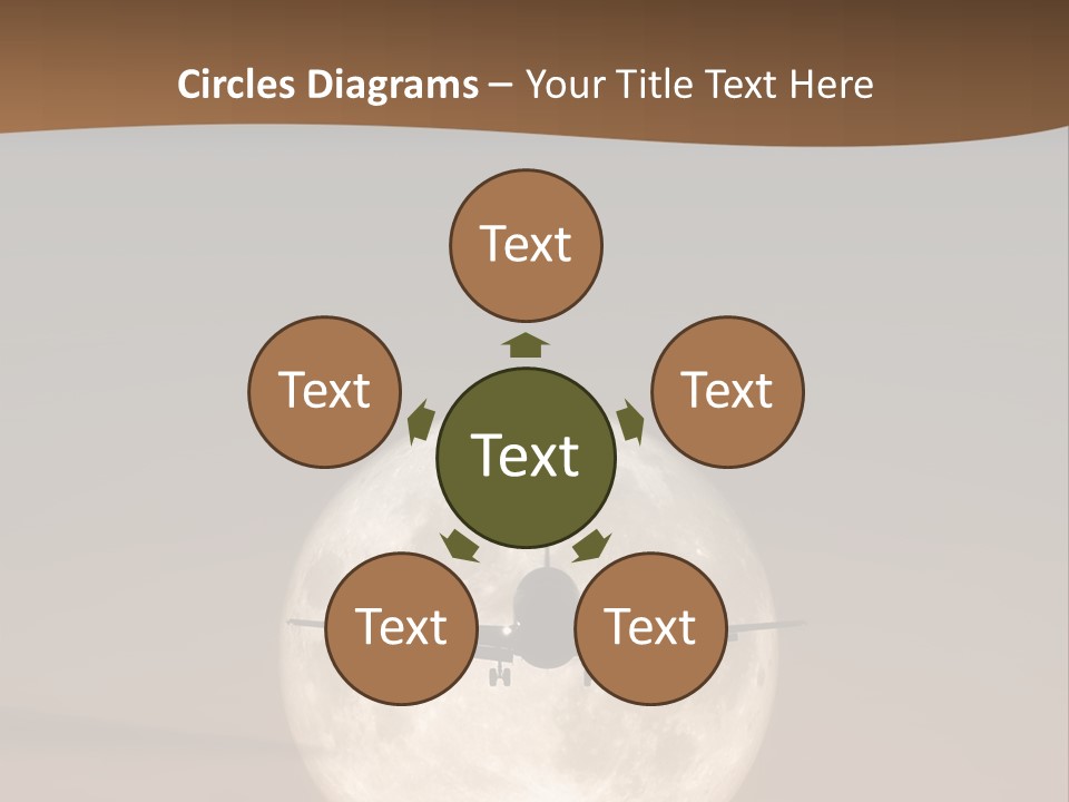 A Jet Air Plane In The Moon PowerPoint Template