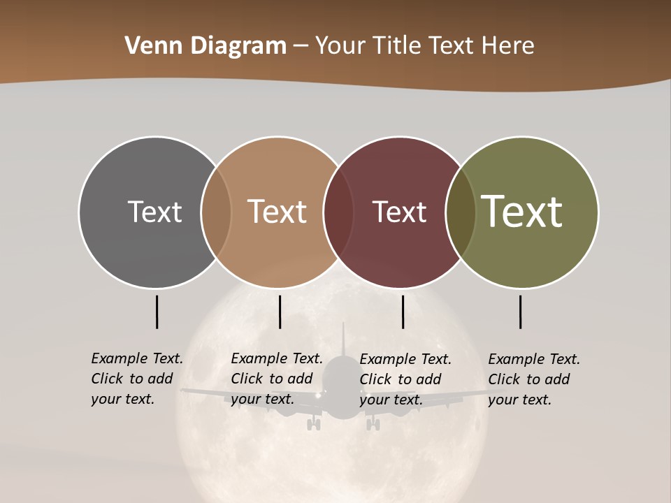 A Jet Air Plane In The Moon PowerPoint Template