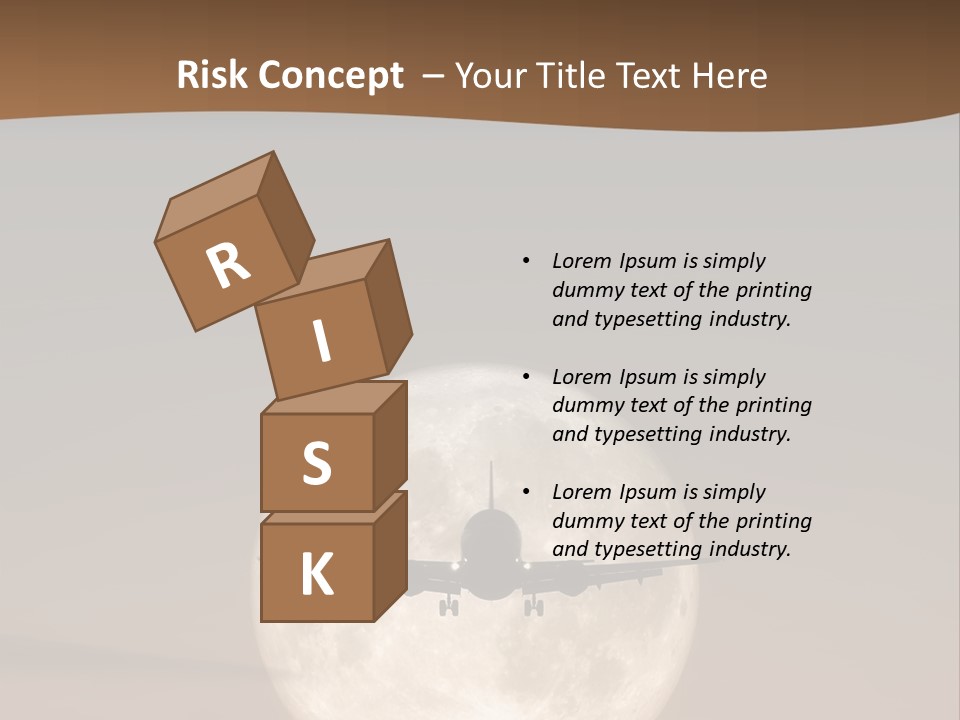 A Jet Air Plane In The Moon PowerPoint Template