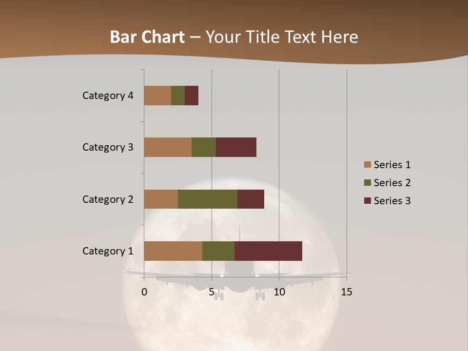 A Jet Air Plane In The Moon PowerPoint Template