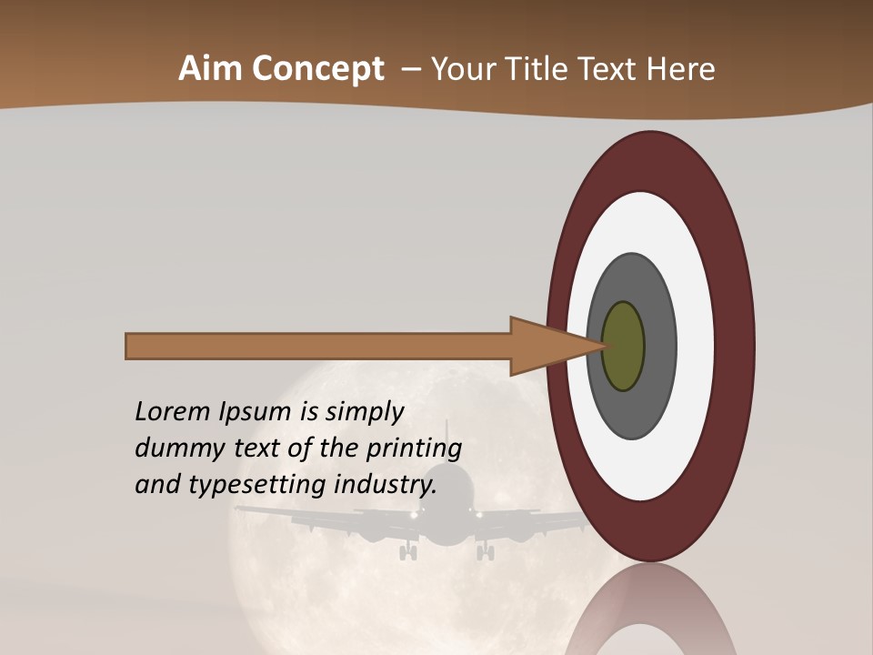 A Jet Air Plane In The Moon PowerPoint Template