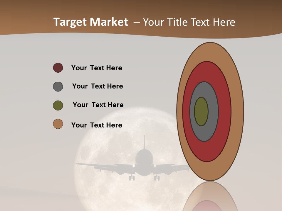 A Jet Air Plane In The Moon PowerPoint Template