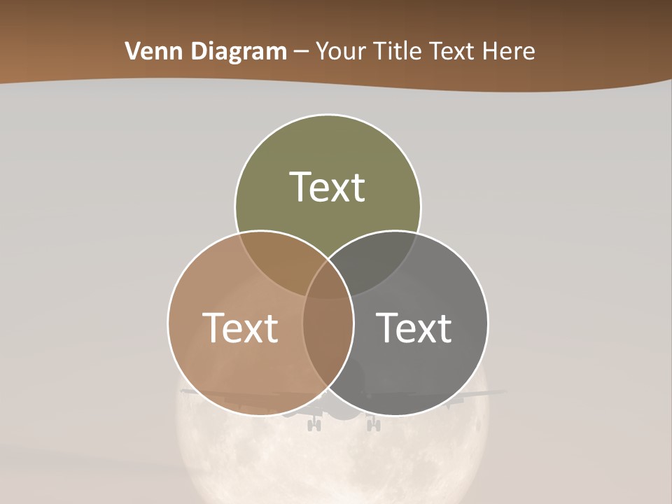 A Jet Air Plane In The Moon PowerPoint Template