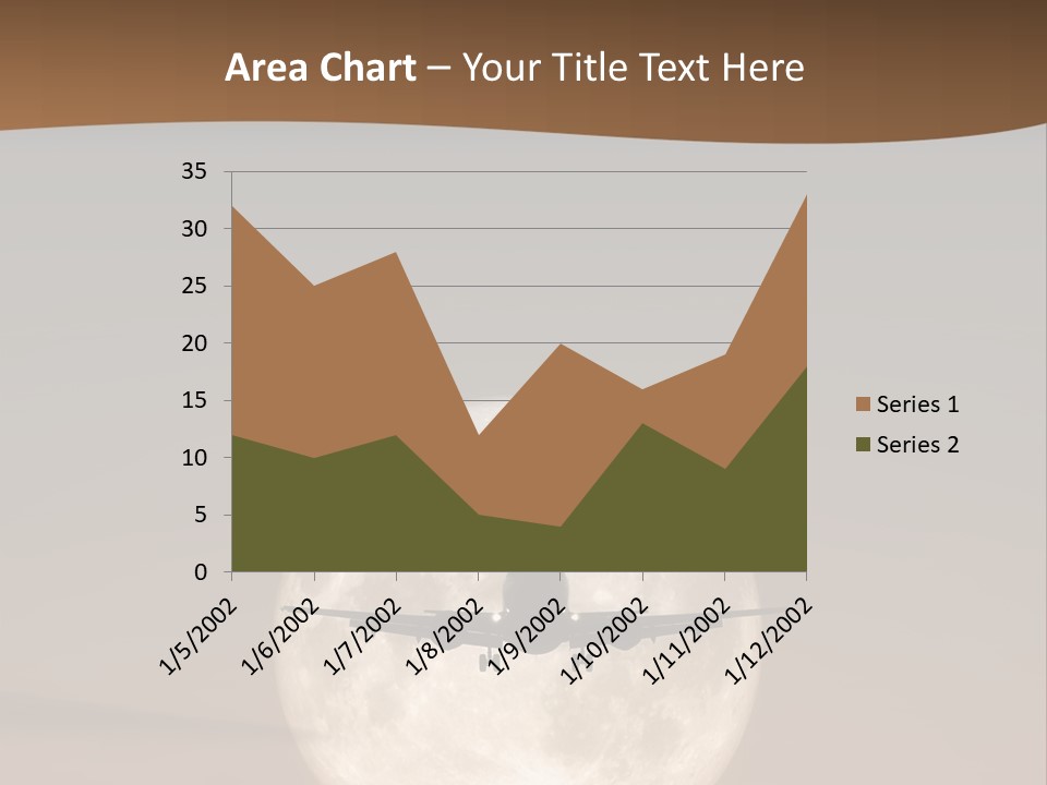 A Jet Air Plane In The Moon PowerPoint Template