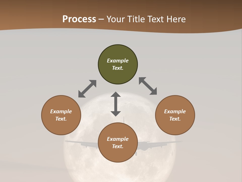 A Jet Air Plane In The Moon PowerPoint Template