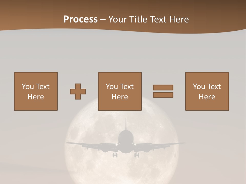 A Jet Air Plane In The Moon PowerPoint Template