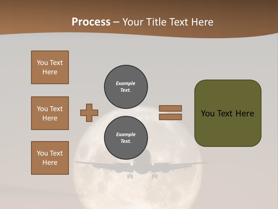 A Jet Air Plane In The Moon PowerPoint Template