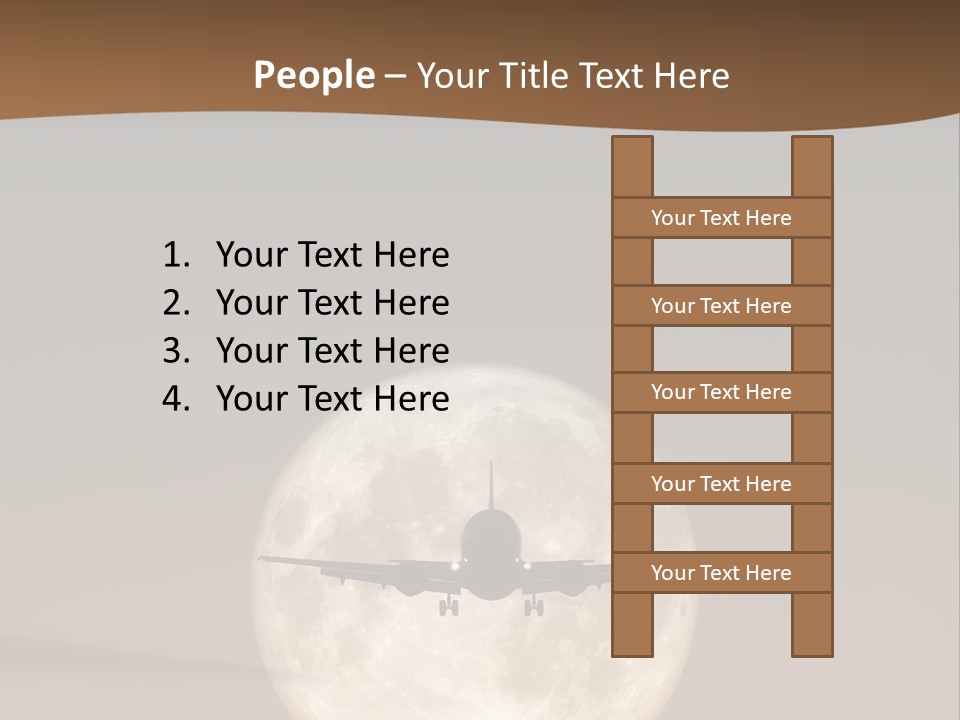 A Jet Air Plane In The Moon PowerPoint Template