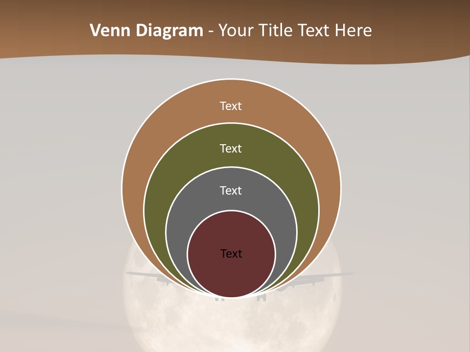 A Jet Air Plane In The Moon PowerPoint Template