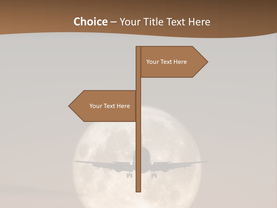 A Jet Air Plane In The Moon PowerPoint Template