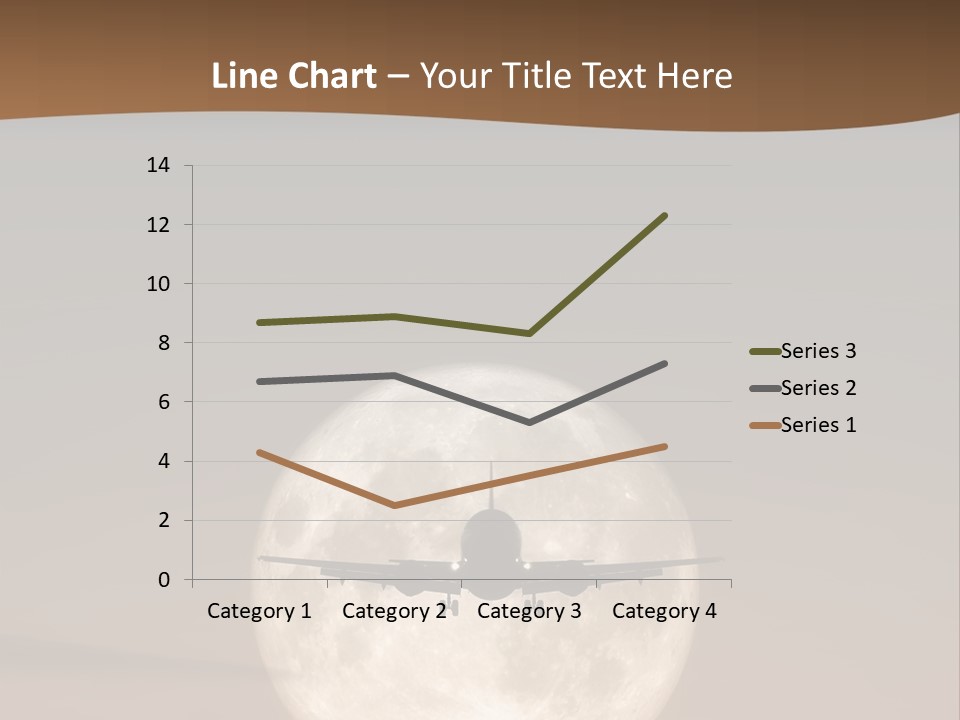 A Jet Air Plane In The Moon PowerPoint Template