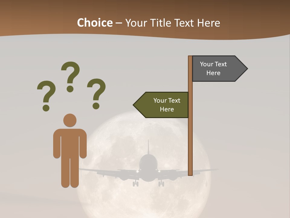 A Jet Air Plane In The Moon PowerPoint Template