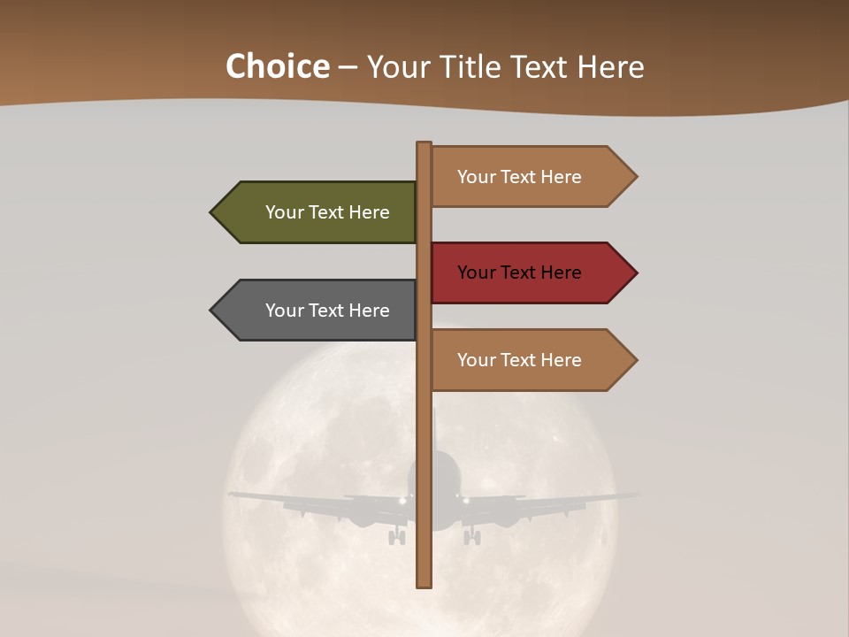 A Jet Air Plane In The Moon PowerPoint Template