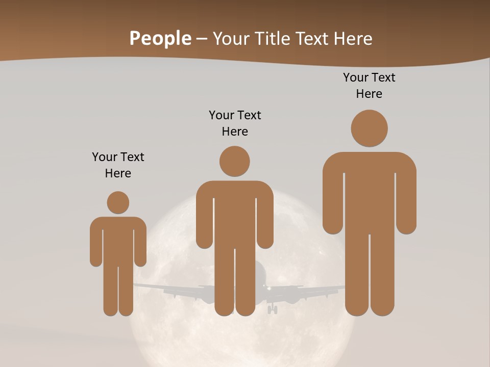 A Jet Air Plane In The Moon PowerPoint Template