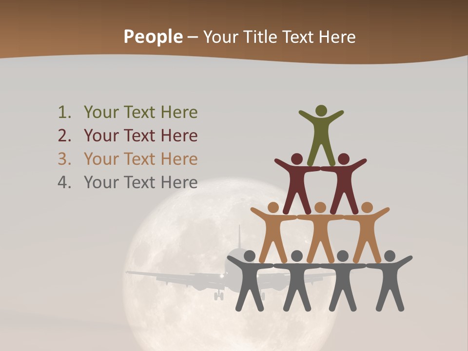 A Jet Air Plane In The Moon PowerPoint Template