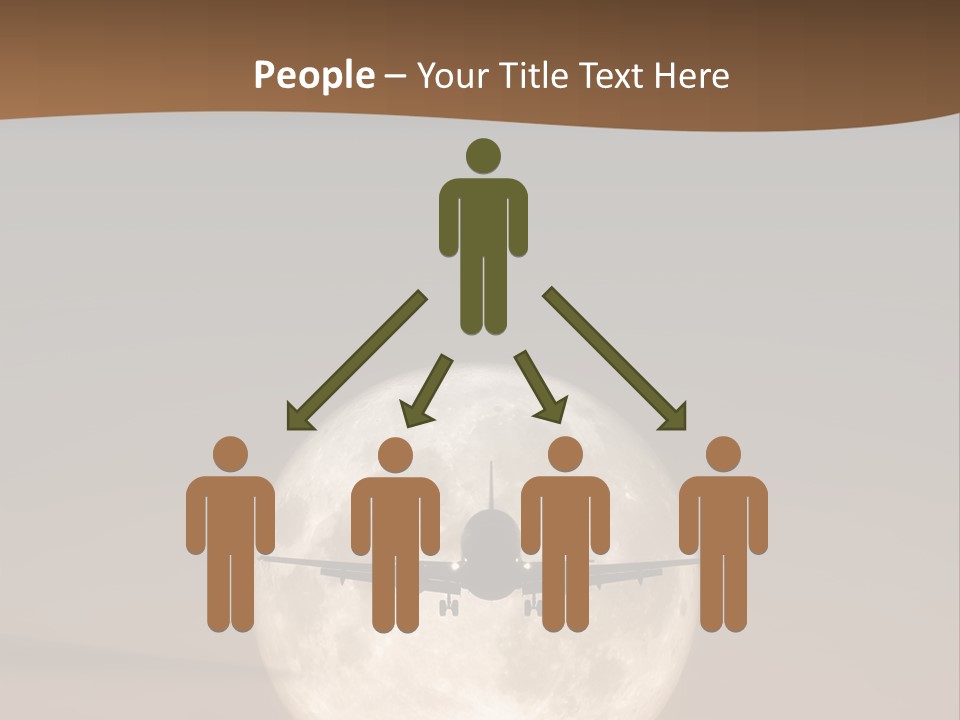 A Jet Air Plane In The Moon PowerPoint Template