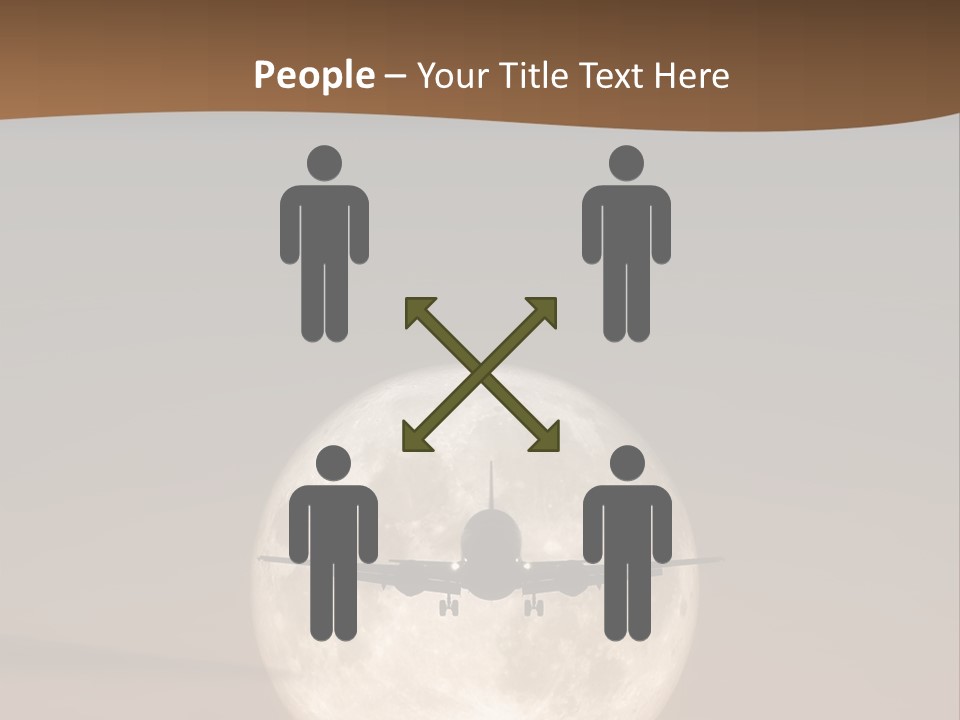 A Jet Air Plane In The Moon PowerPoint Template