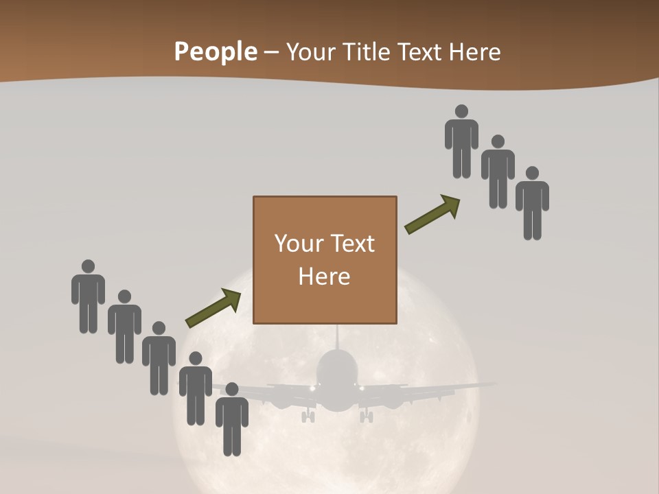 A Jet Air Plane In The Moon PowerPoint Template