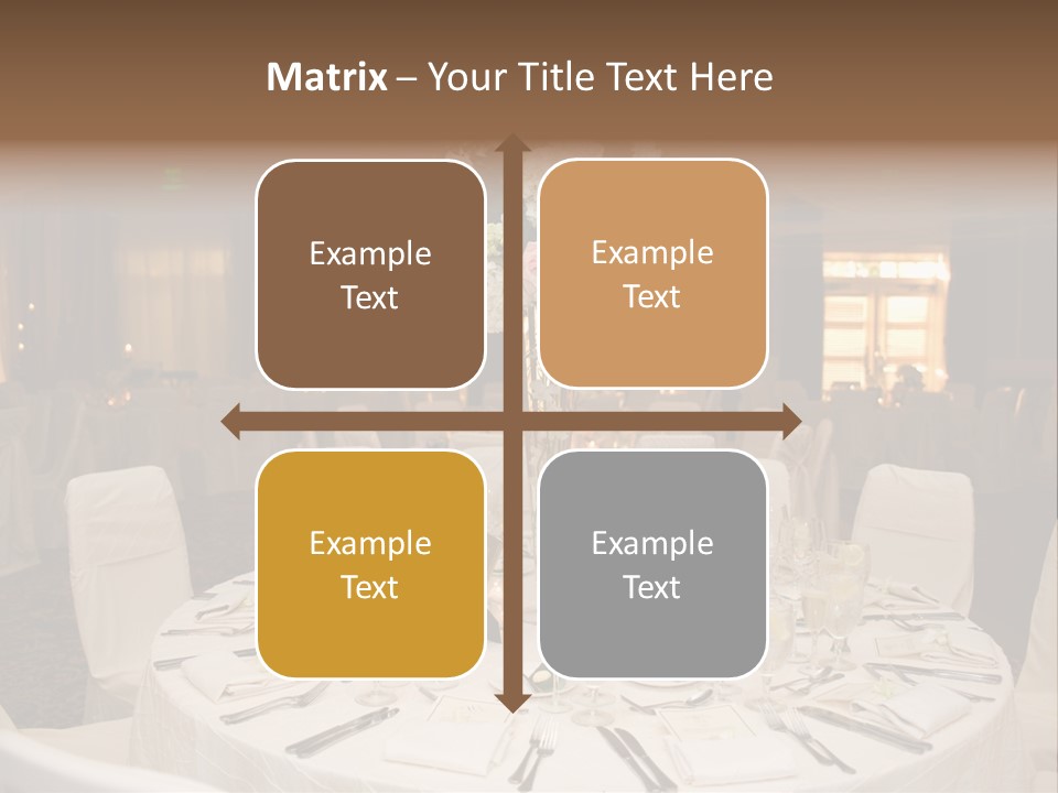 Beautiful Table Decorated For Wedding PowerPoint Template