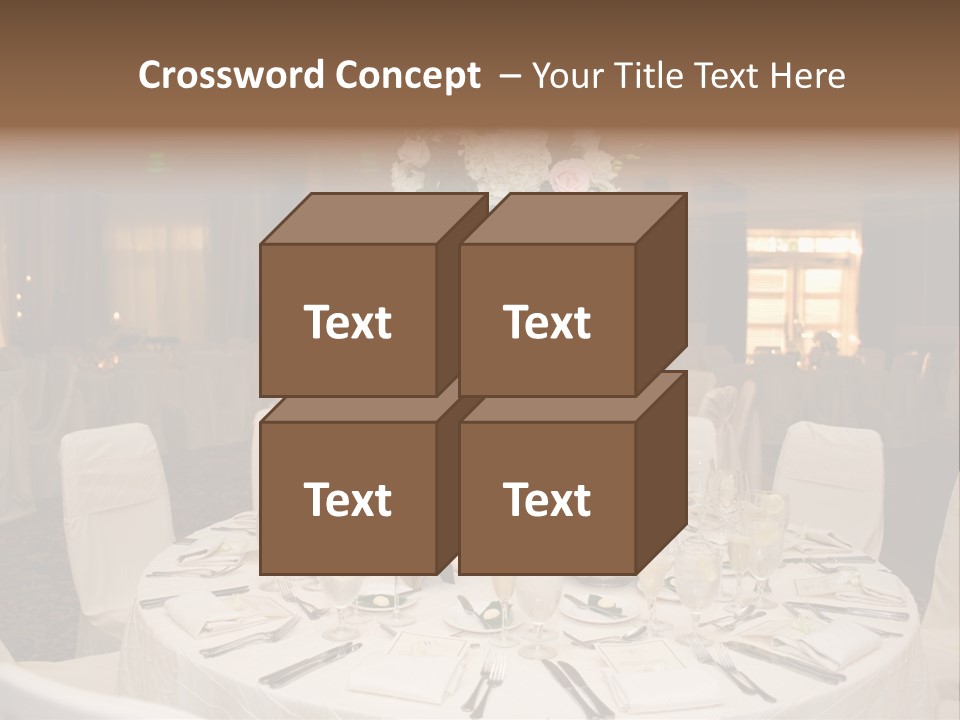 Beautiful Table Decorated For Wedding PowerPoint Template