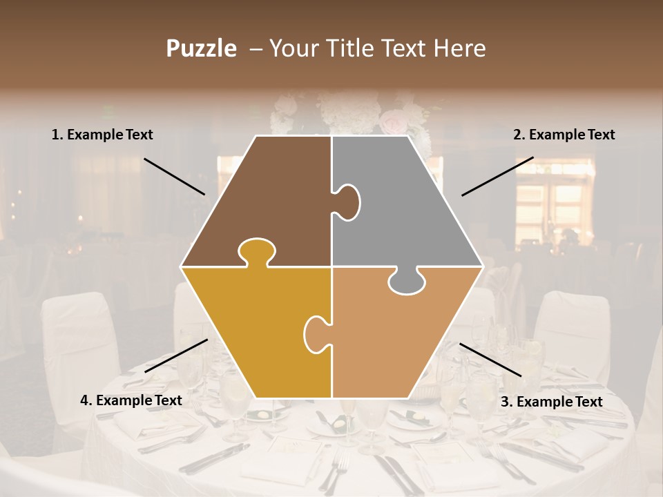 Beautiful Table Decorated For Wedding PowerPoint Template