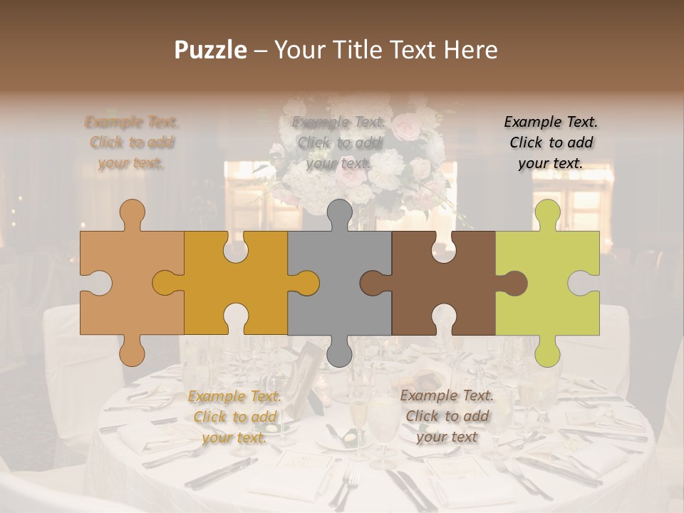 Beautiful Table Decorated For Wedding PowerPoint Template