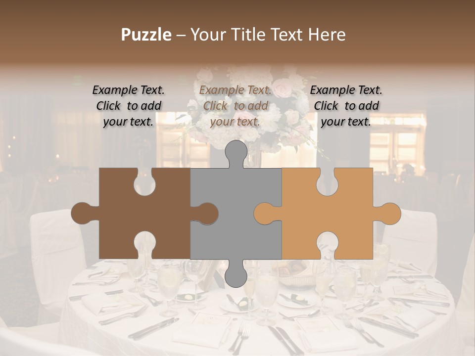 Beautiful Table Decorated For Wedding PowerPoint Template