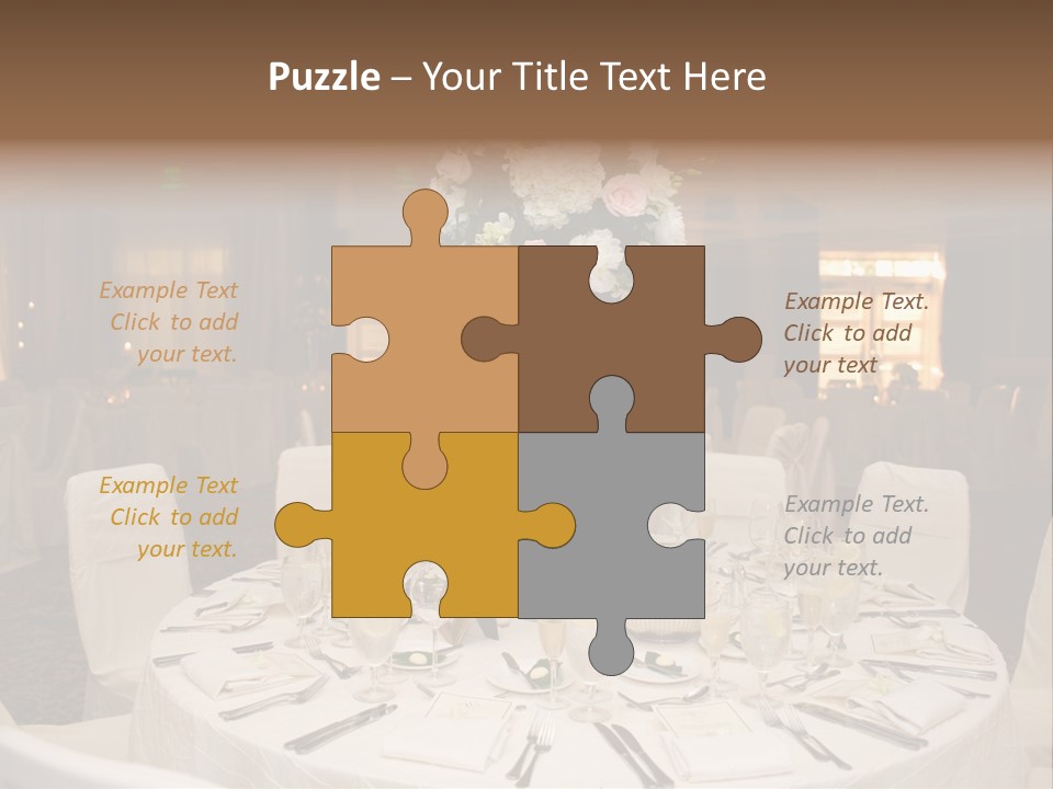 Beautiful Table Decorated For Wedding PowerPoint Template