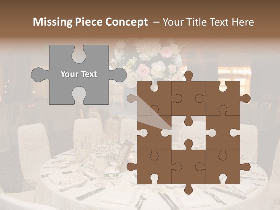 Beautiful Table Decorated For Wedding PowerPoint Template