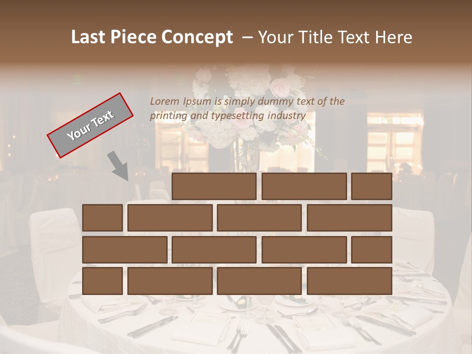 Beautiful Table Decorated For Wedding PowerPoint Template