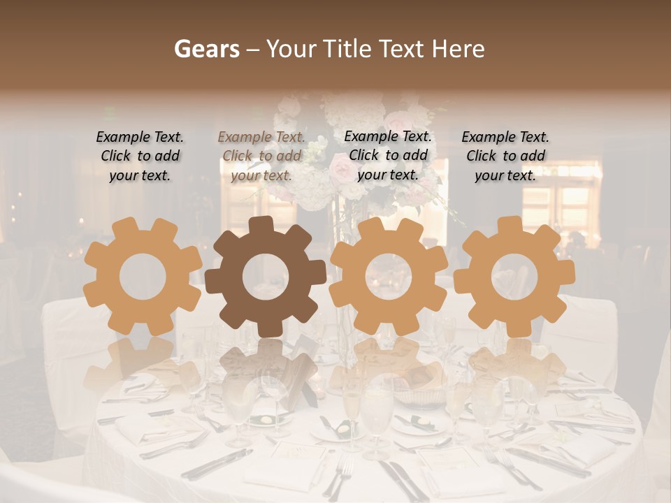 Beautiful Table Decorated For Wedding PowerPoint Template