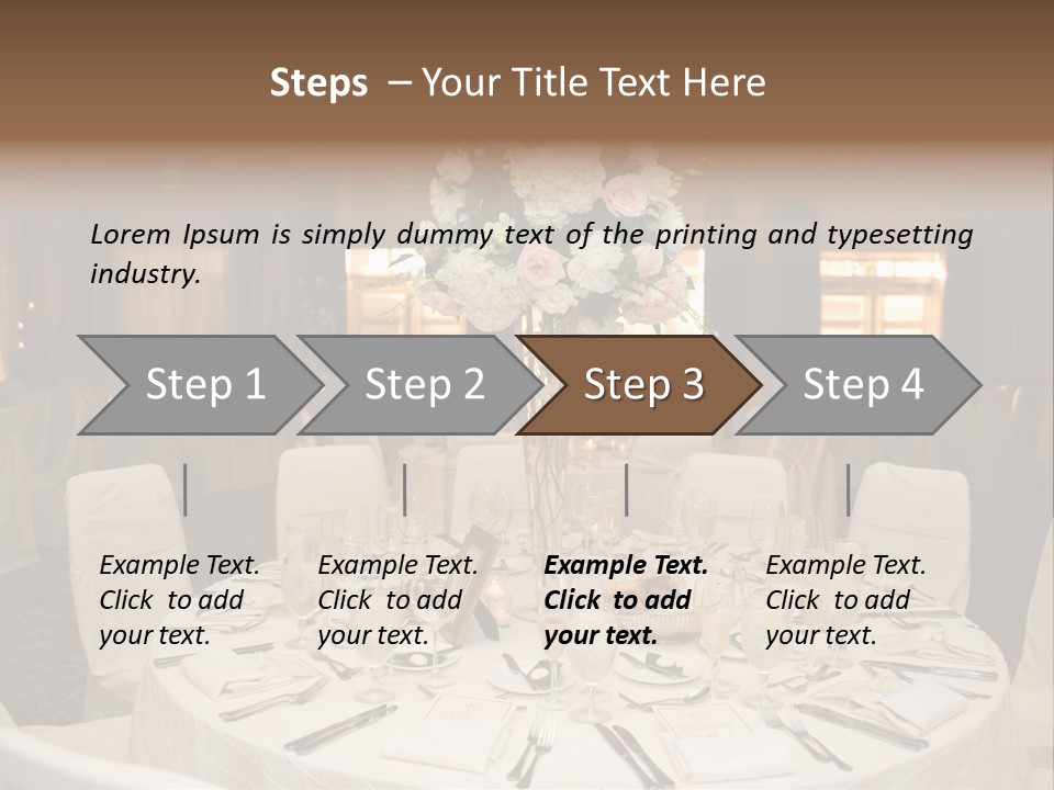Beautiful Table Decorated For Wedding PowerPoint Template