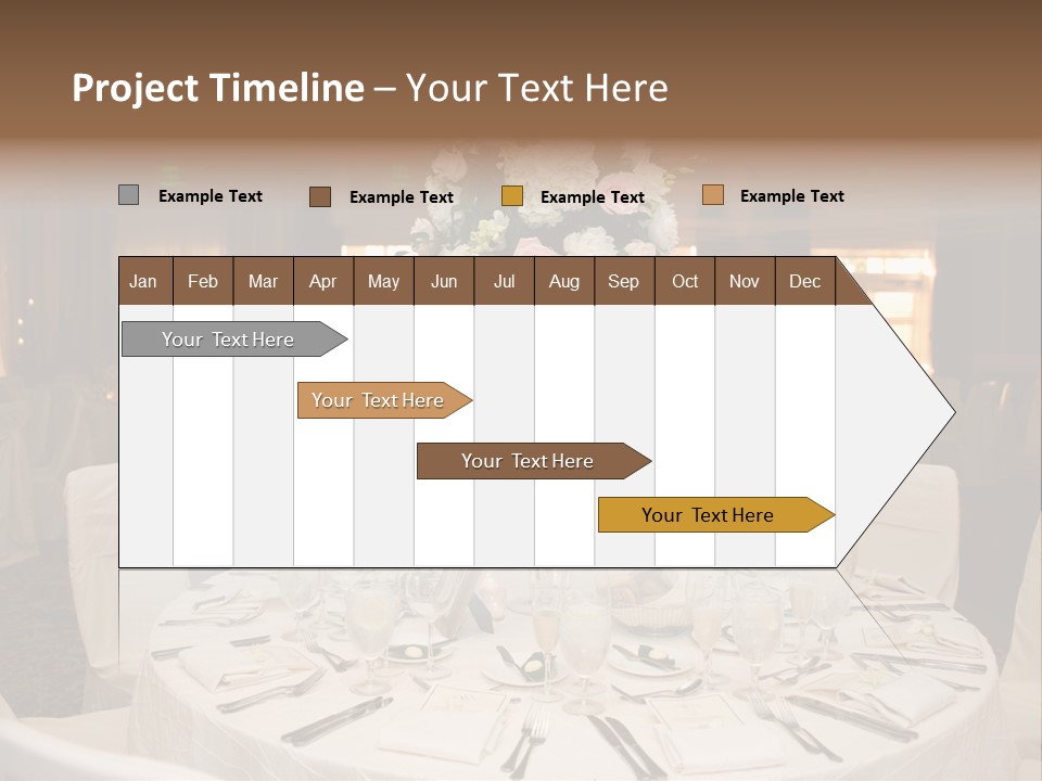 Beautiful Table Decorated For Wedding PowerPoint Template