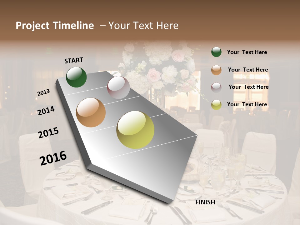 Beautiful Table Decorated For Wedding PowerPoint Template