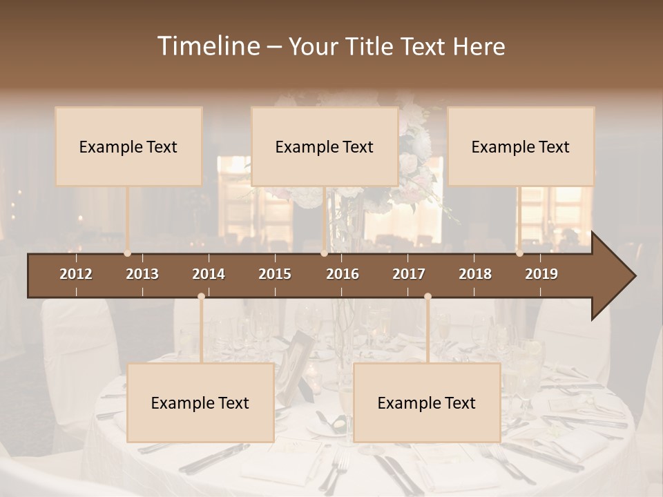 Beautiful Table Decorated For Wedding PowerPoint Template